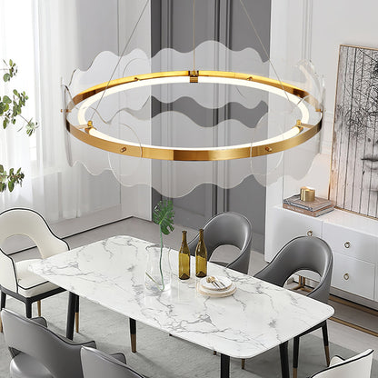 Elegant Acrylic Wave Chandelier with Energy-Efficient LED Lighting