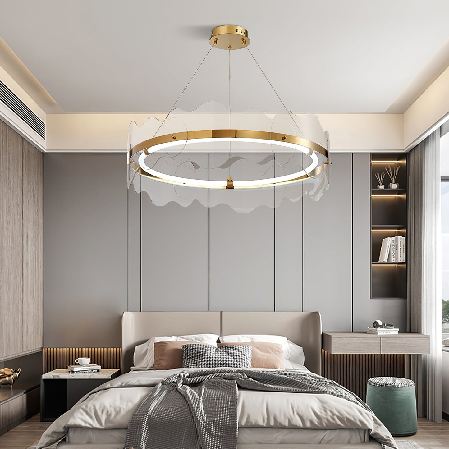 Elegant Acrylic Wave Chandelier with Energy-Efficient LED Lighting