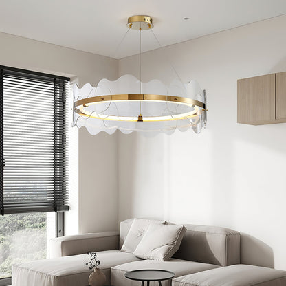 Elegant Acrylic Wave Chandelier with Energy-Efficient LED Lighting