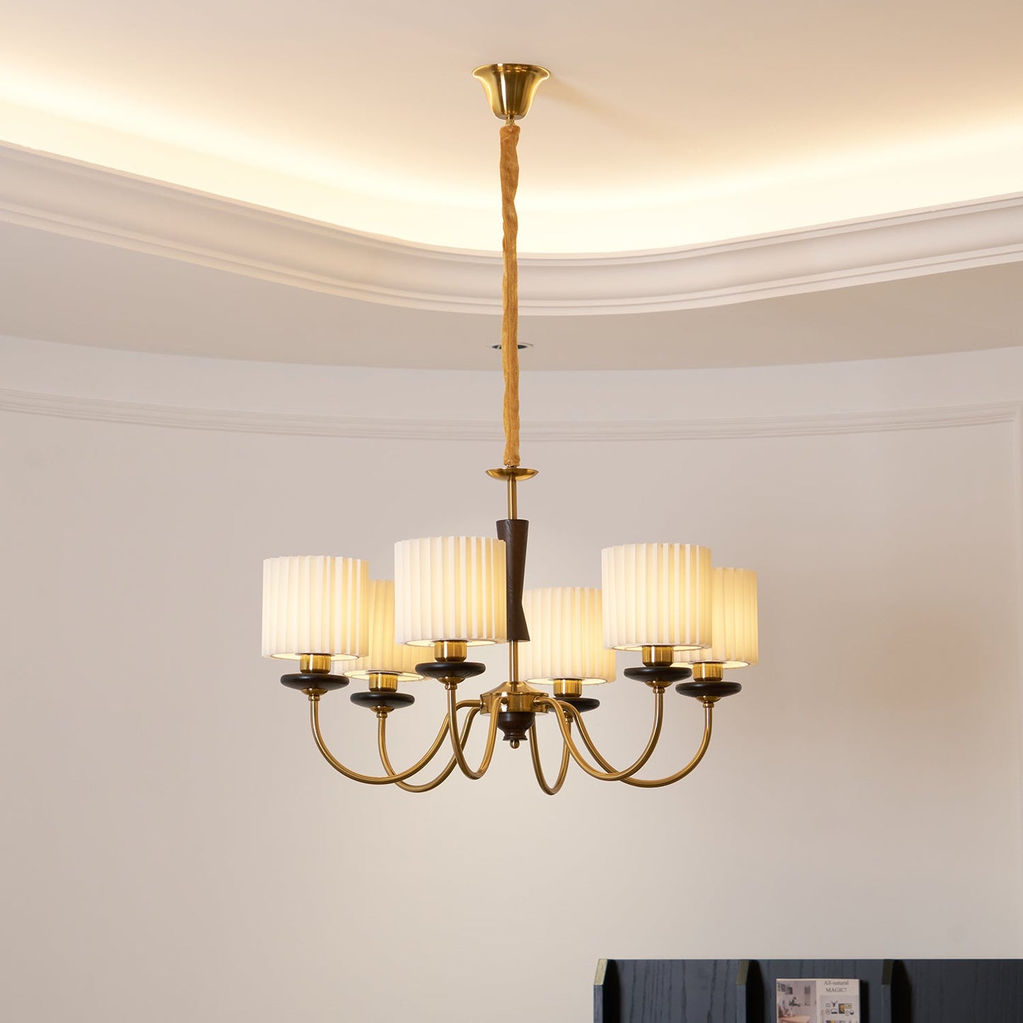 Elegant Acurt Chandelier - Dimmable LED, Modern Design, Adjustable Hei