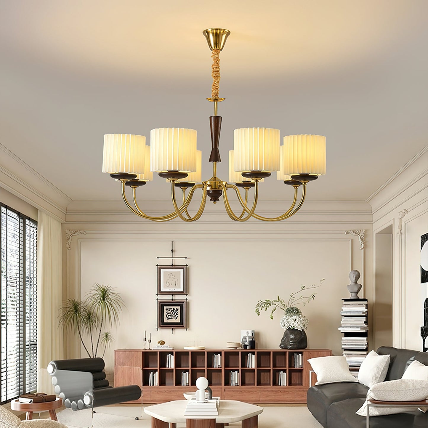 Elegant Acurt Chandelier - Dimmable LED, Modern Design, Adjustable Hei