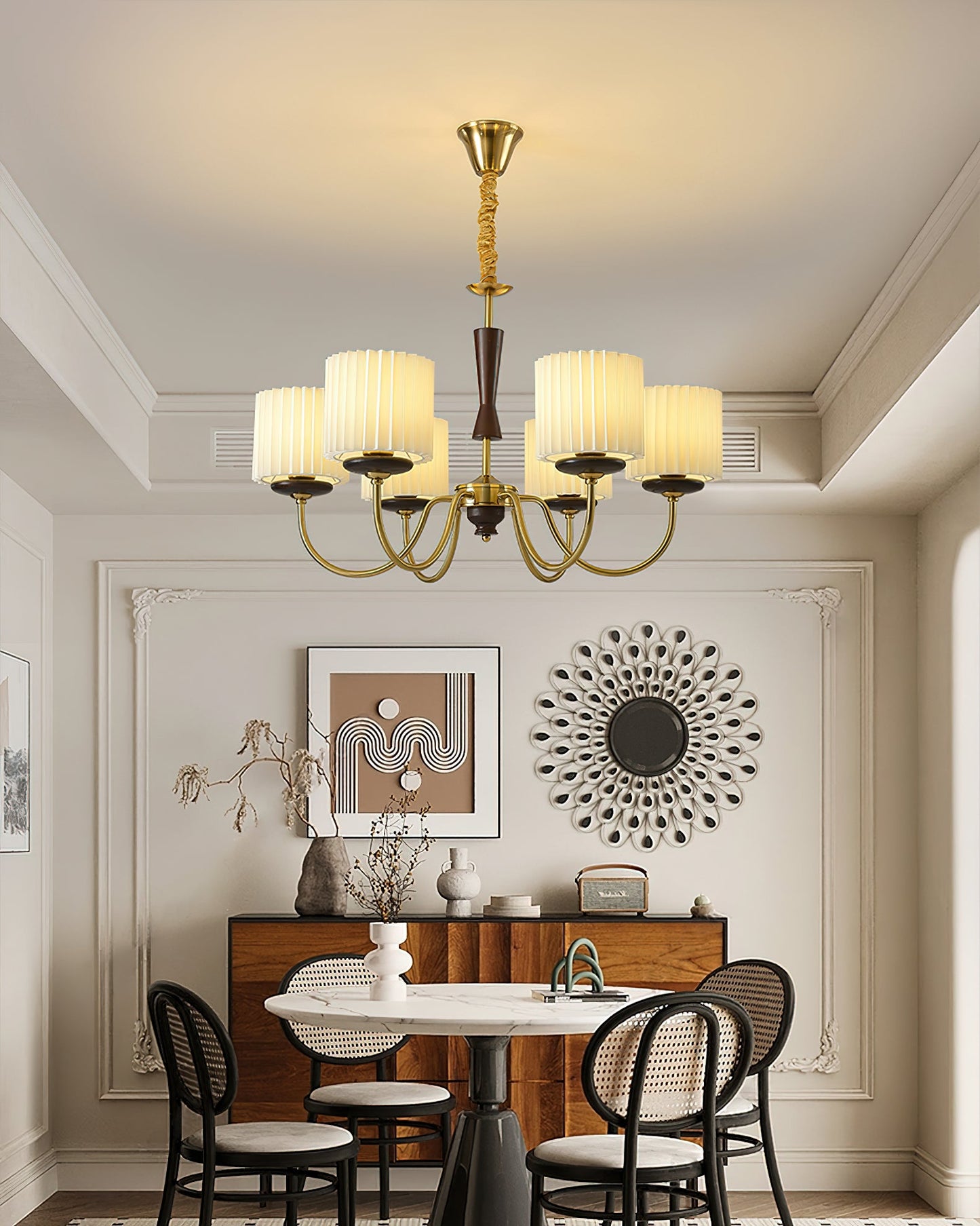 Elegant Acurt Chandelier - Dimmable LED, Modern Design, Adjustable Hei