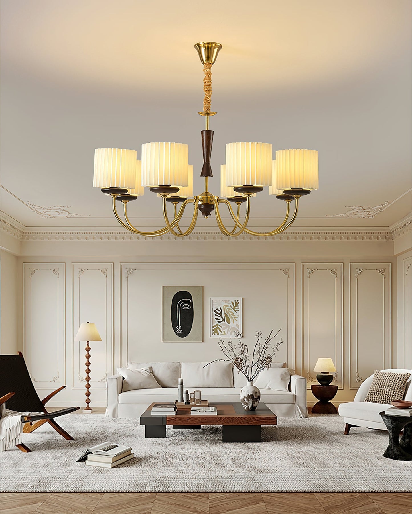 Elegant Acurt Chandelier - Dimmable LED, Modern Design, Adjustable Hei