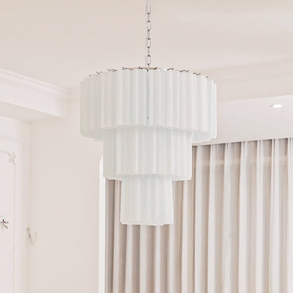 Aveline Elegant Glass Chandelier with Adjustable Height & LED Compatib