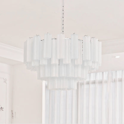 Aveline Elegant Glass Chandelier with Adjustable Height & LED Compatib