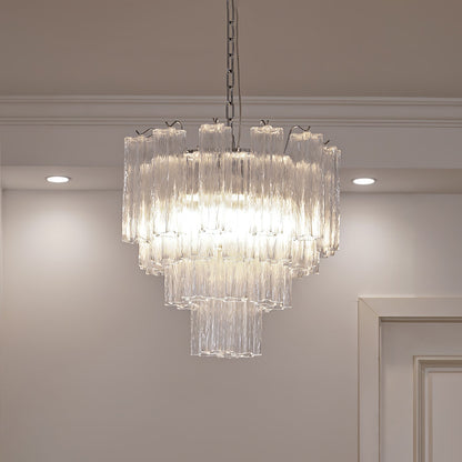 Aveline Elegant Glass Chandelier with Adjustable Height & LED Compatib