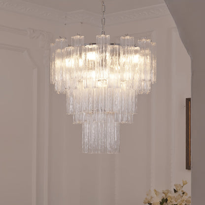 Aveline Elegant Glass Chandelier with Adjustable Height & LED Compatib