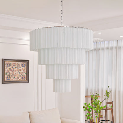Aveline Elegant Glass Chandelier with Adjustable Height & LED Compatib