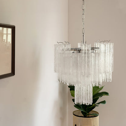 Aveline Elegant Glass Chandelier with Adjustable Height & LED Compatib