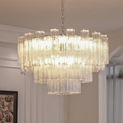 Aveline Elegant Glass Chandelier with Adjustable Height & LED Compatib