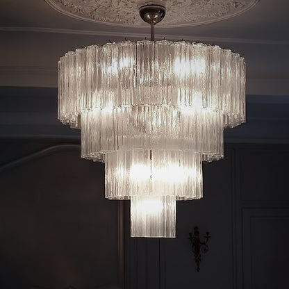 Aveline Elegant Glass Chandelier with Adjustable Height & LED Compatib