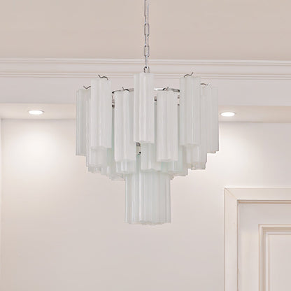 Aveline Elegant Glass Chandelier with Adjustable Height & LED Compatib