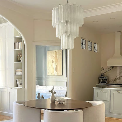 Aveline Elegant Glass Chandelier with Adjustable Height & LED Compatib