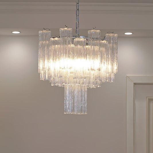 Aveline Elegant Glass Chandelier with Adjustable Height & LED Compatib