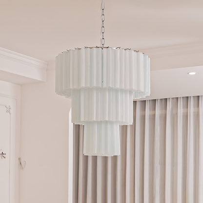 Aveline Elegant Glass Chandelier with Adjustable Height & LED Compatib