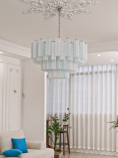 Aveline Elegant Glass Chandelier with Adjustable Height & LED Compatib