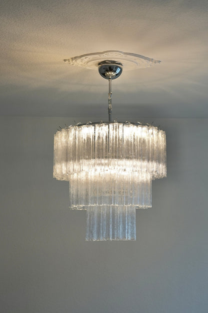 Aveline Elegant Glass Chandelier with Adjustable Height & LED Compatib