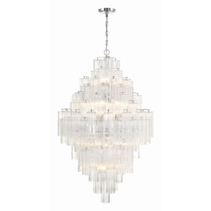 Eloria Glass Diamond Chandelier - Crystal Accents, Adjustable Height