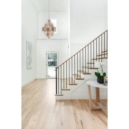 Eloria Glass Diamond Chandelier - Crystal Accents, Adjustable Height