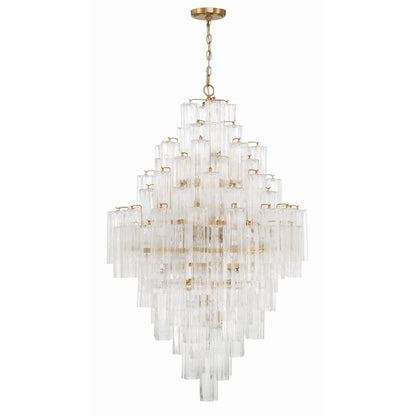 Eloria Glass Diamond Chandelier - Crystal Accents, Adjustable Height