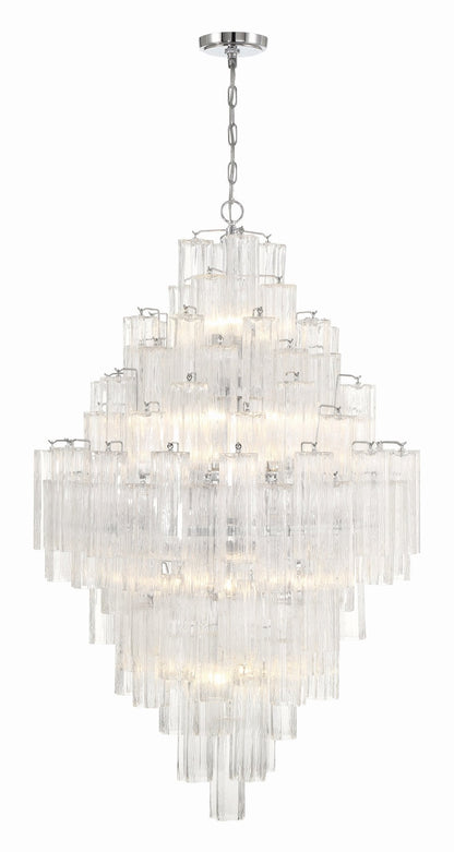 Eloria Glass Diamond Chandelier - Crystal Accents, Adjustable Height