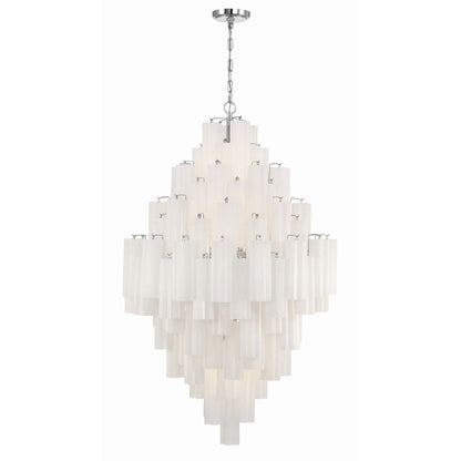 Eloria Glass Diamond Chandelier - Crystal Accents, Adjustable Height