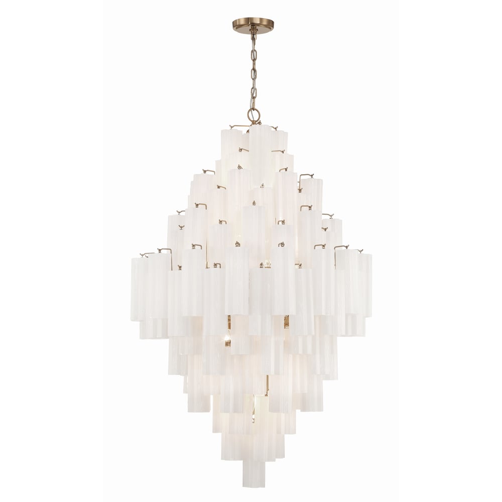 Eloria Glass Diamond Chandelier - Crystal Accents, Adjustable Height