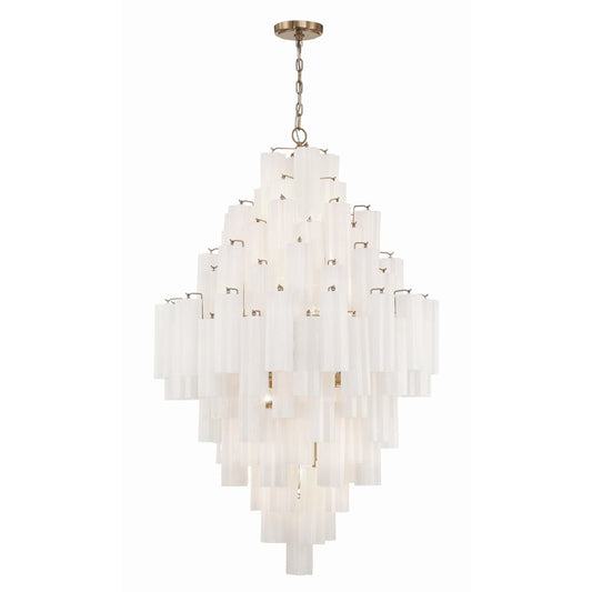 Eloria Glass Diamond Chandelier - Crystal Accents, Adjustable Height