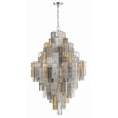 Eloria Glass Diamond Chandelier - Crystal Accents, Adjustable Height