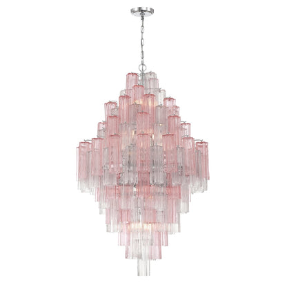 Eloria Glass Diamond Chandelier - Crystal Accents, Adjustable Height