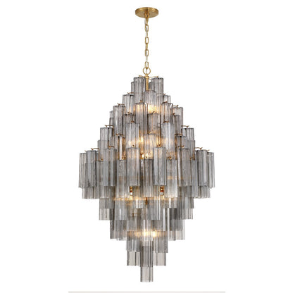 Eloria Glass Diamond Chandelier - Crystal Accents, Adjustable Height