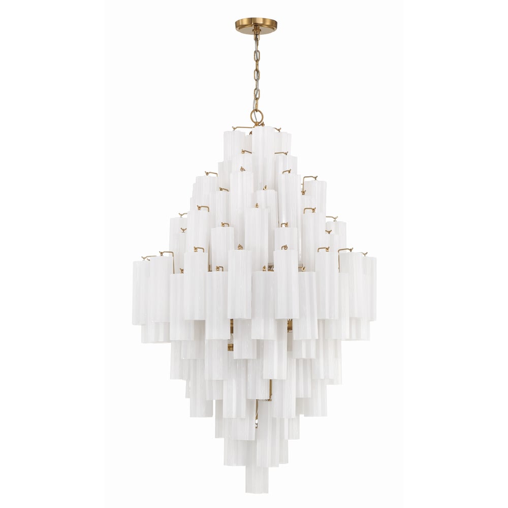 Eloria Glass Diamond Chandelier - Crystal Accents, Adjustable Height