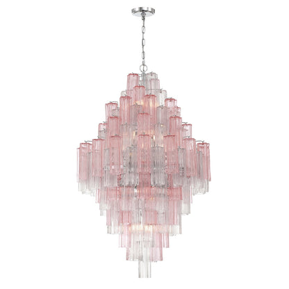 Eloria Glass Diamond Chandelier - Crystal Accents, Adjustable Height