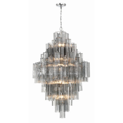 Eloria Glass Diamond Chandelier - Crystal Accents, Adjustable Height