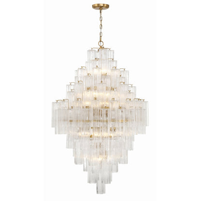 Eloria Glass Diamond Chandelier - Crystal Accents, Adjustable Height
