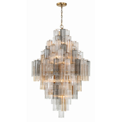 Eloria Glass Diamond Chandelier - Crystal Accents, Adjustable Height
