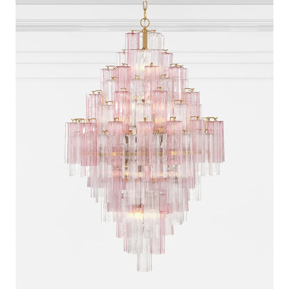Eloria Glass Diamond Chandelier - Crystal Accents, Adjustable Height