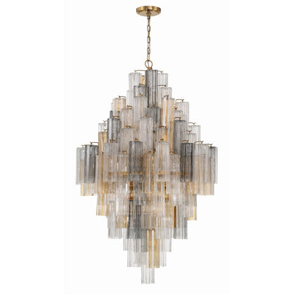Eloria Glass Diamond Chandelier - Crystal Accents, Adjustable Height