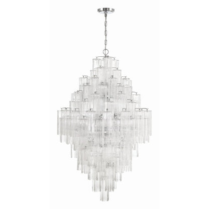 Eloria Glass Diamond Chandelier - Crystal Accents, Adjustable Height
