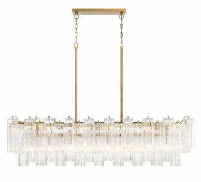 Eloria Modern Glass Linear Chandelier with Adjustable Height & LED Lig
