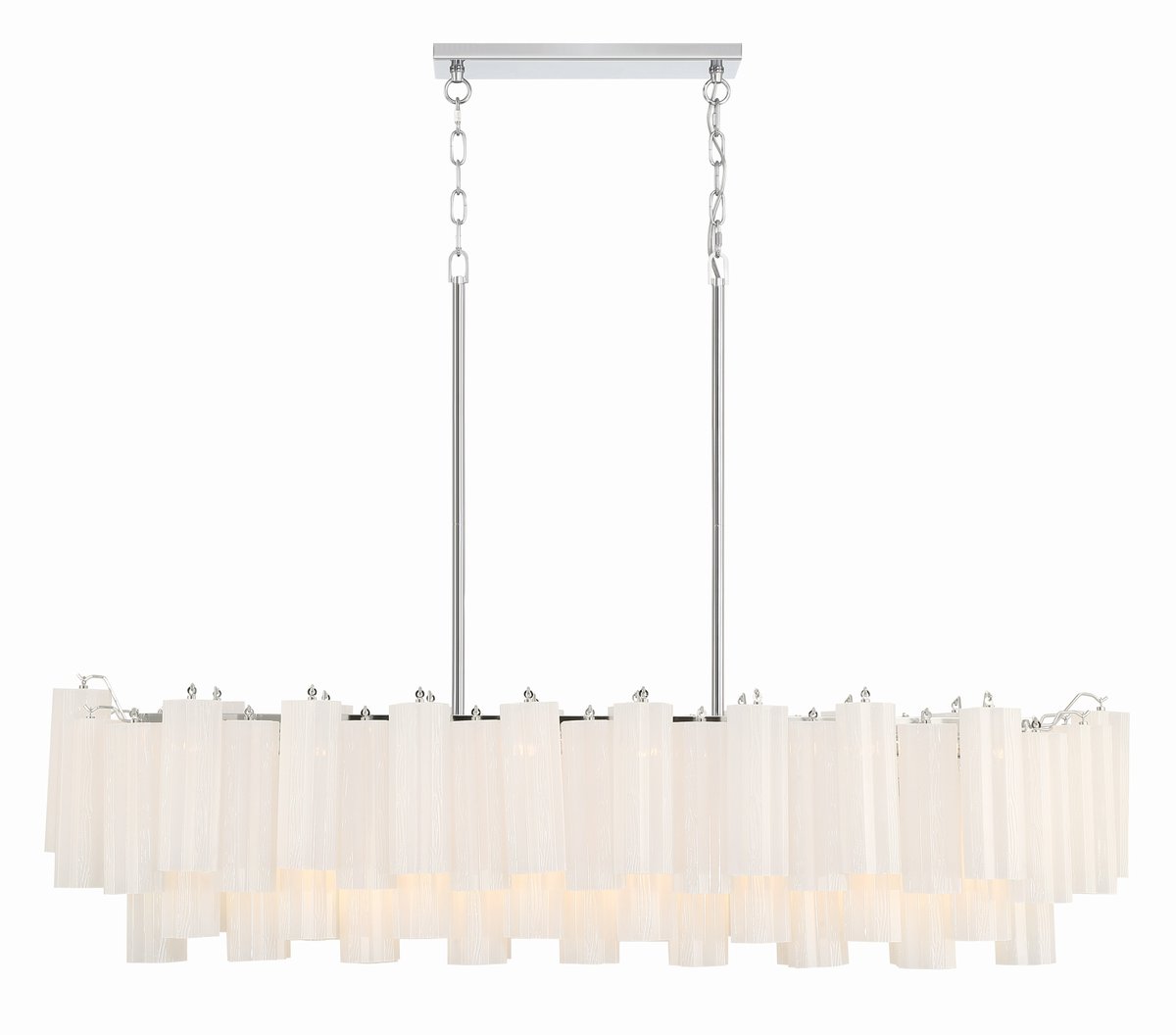 Eloria Modern Glass Linear Chandelier with Adjustable Height & LED Lig