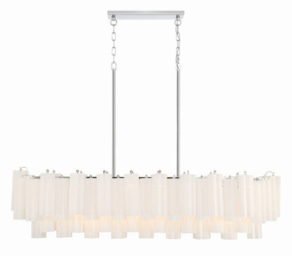 Eloria Modern Glass Linear Chandelier with Adjustable Height & LED Lig