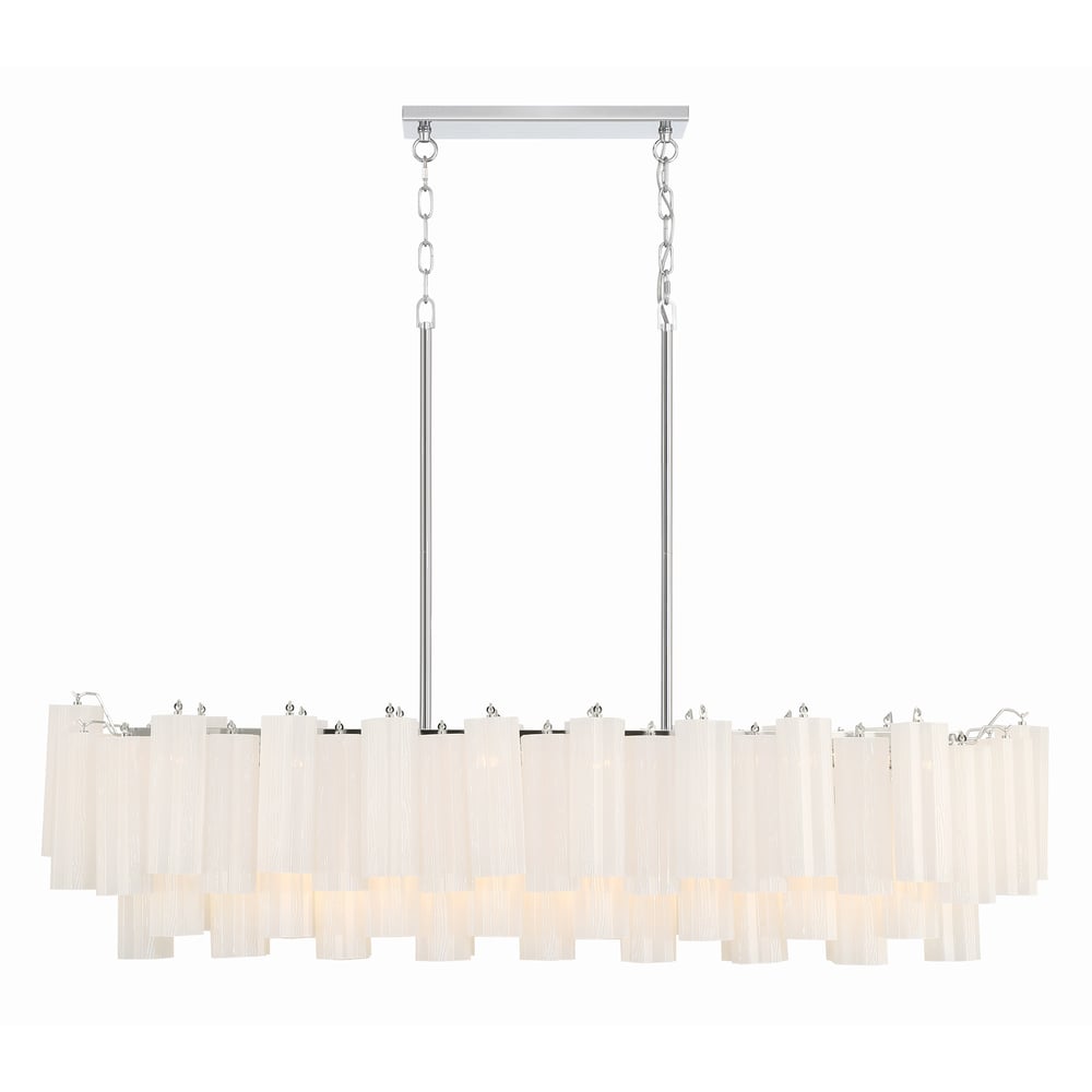 Eloria Modern Glass Linear Chandelier with Adjustable Height & LED Lig