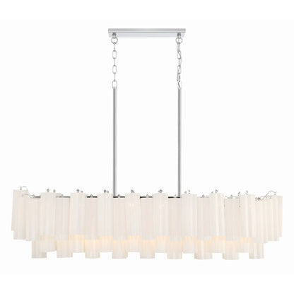 Eloria Modern Glass Linear Chandelier with Adjustable Height & LED Lig