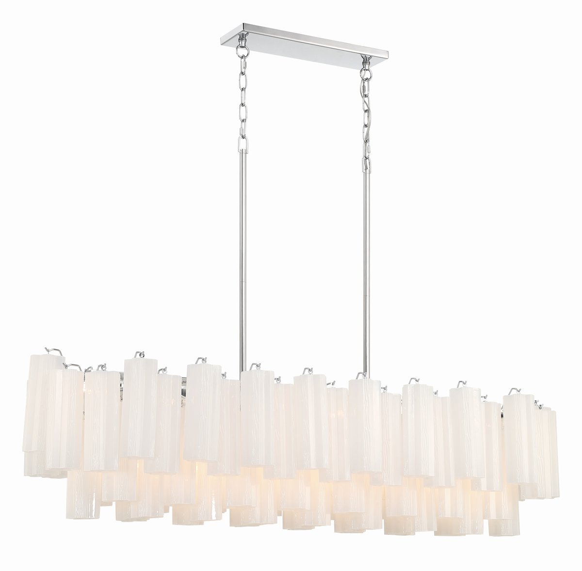 Eloria Modern Glass Linear Chandelier with Adjustable Height & LED Lig