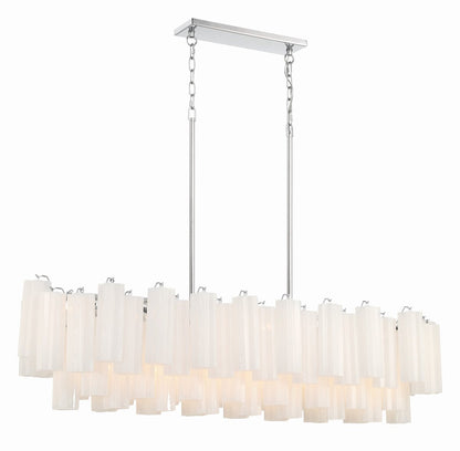 Eloria Modern Glass Linear Chandelier with Adjustable Height & LED Lig