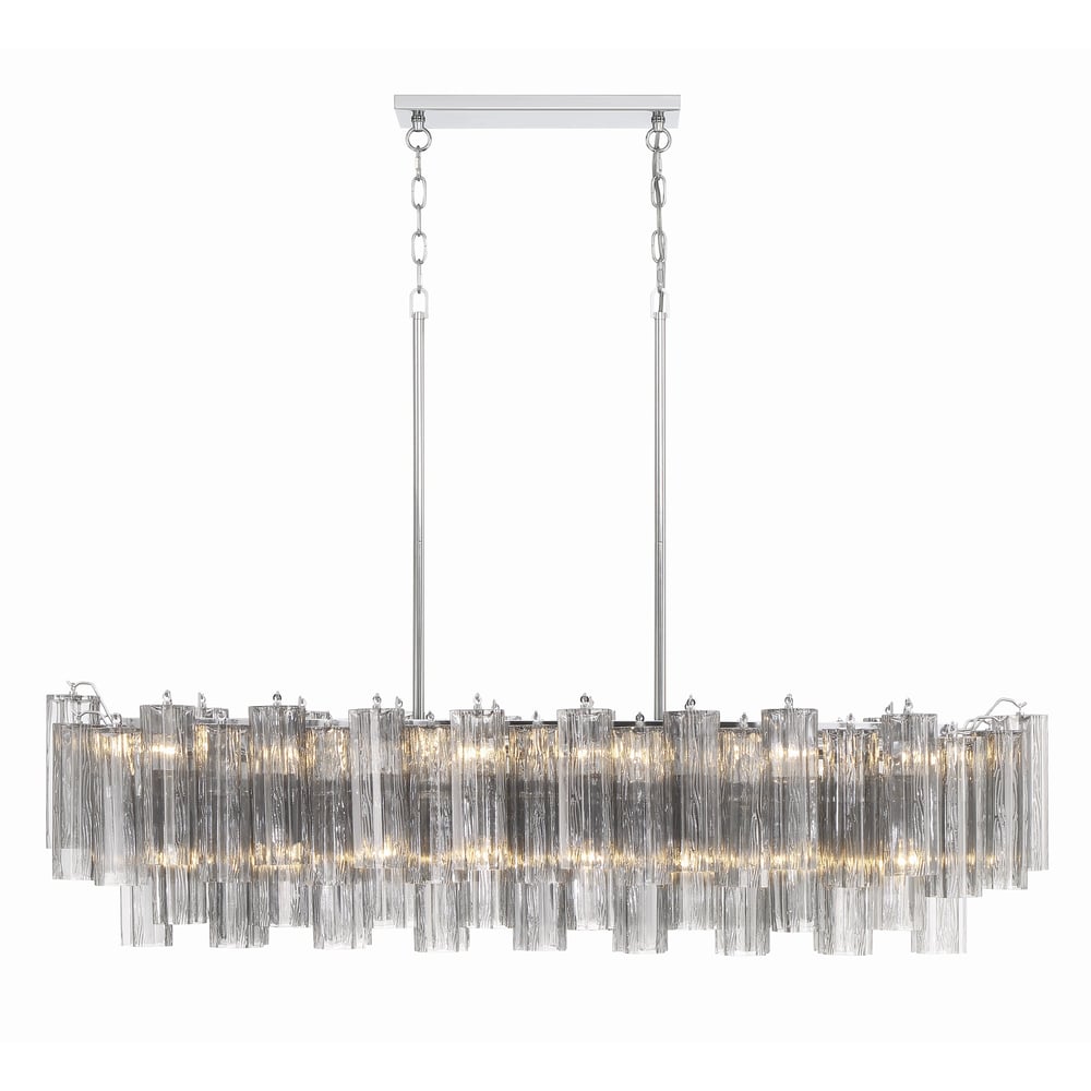 Eloria Modern Glass Linear Chandelier with Adjustable Height & LED Lig