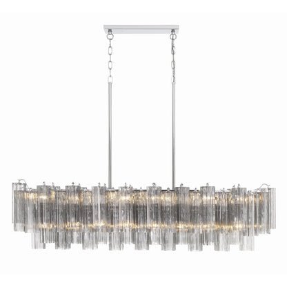 Eloria Modern Glass Linear Chandelier with Adjustable Height & LED Lig