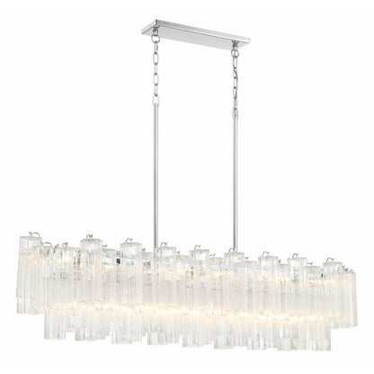 Eloria Modern Glass Linear Chandelier with Adjustable Height & LED Lig