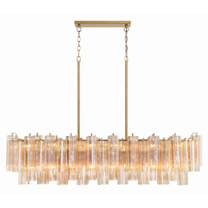 Eloria Modern Glass Linear Chandelier with Adjustable Height & LED Lig